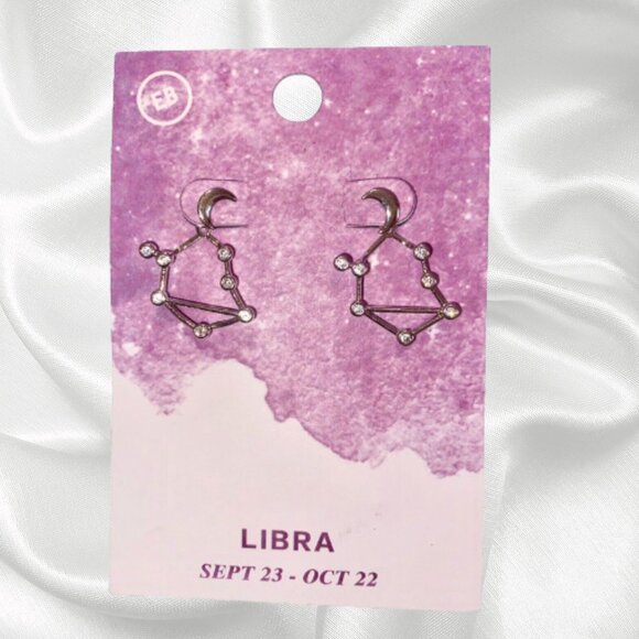 Earthbound Zodiac Libra Earrings and Bracelet Set Rhinestones Astrology - Picture 3 of 4